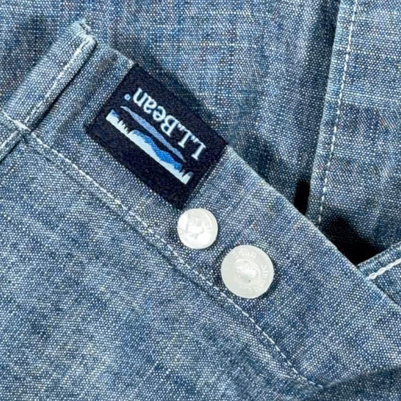 Vintage LL Bean Shirt Adult 2XL XXL Blue Chambray Traditional Fit Heritage Y2K - Picture 8 of 11